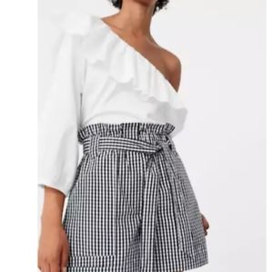 Gingham paperbag shorts